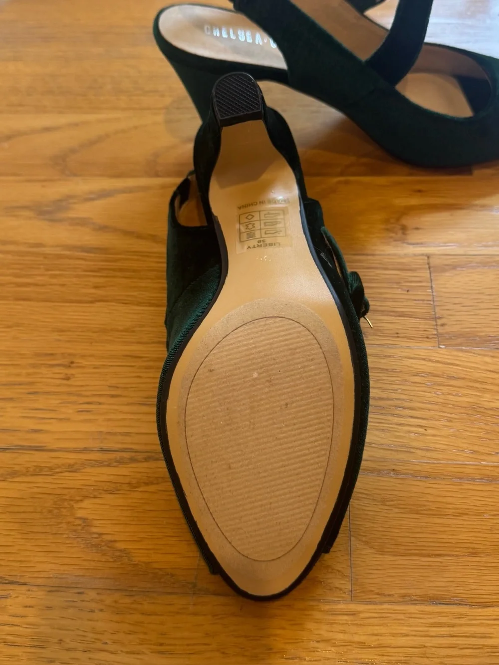 Chelsea  Emerald Green Velvet Slingback Heels